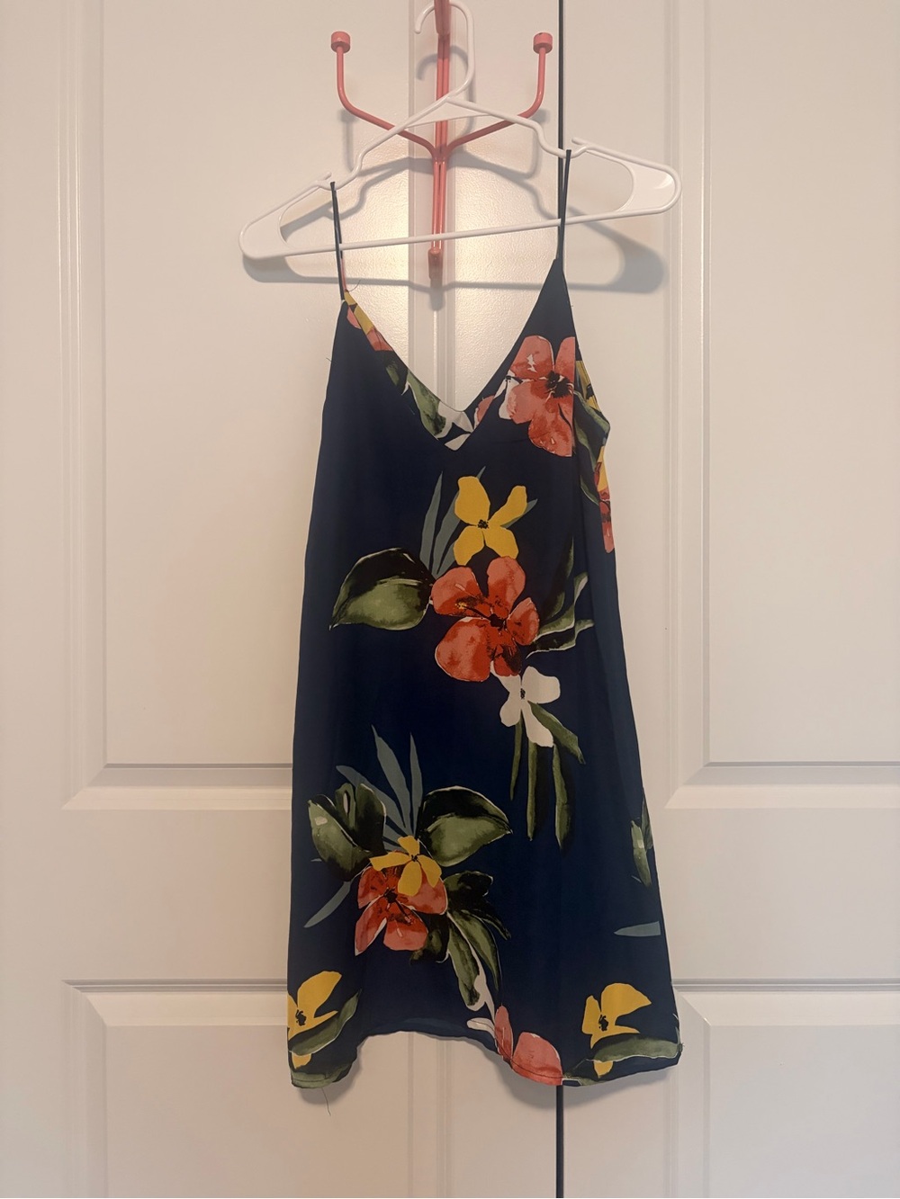 SHEIN Navy Floral Slip Dress with Yellow & Orange Blooms